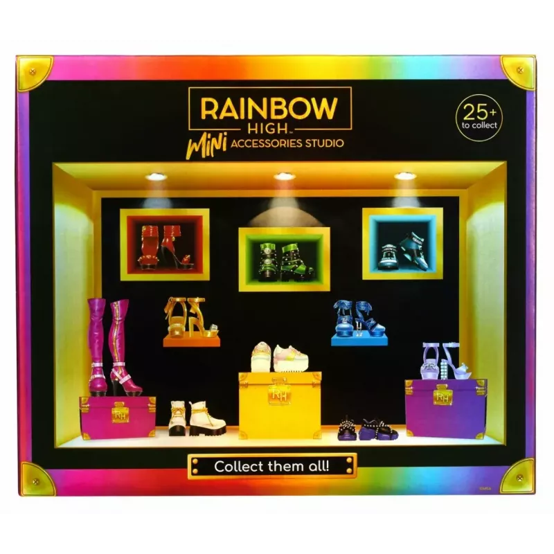 Display pack Mga Accessories Rainbow High Shoes, 27 tk — erinevad nukukingade aksessuaarid