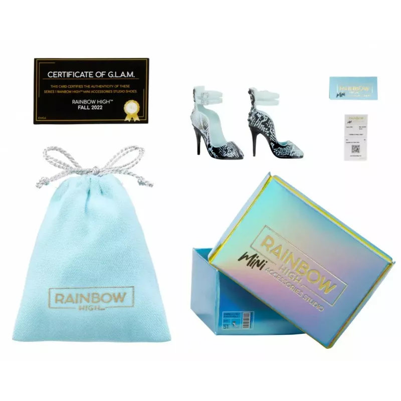 Display pack Mga Accessories Rainbow High Shoes, 27 tk — erinevad nukukingade aksessuaarid