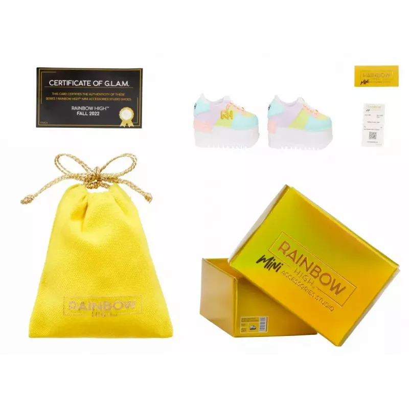 Display pack Mga Accessories Rainbow High Shoes, 27 tk — erinevad nukukingade aksessuaarid