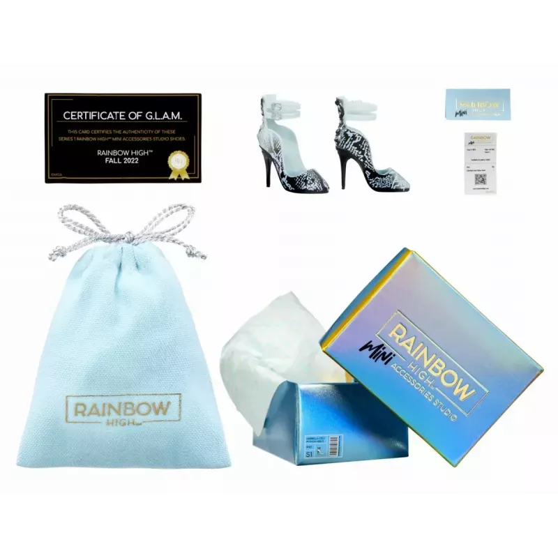 Display pack Mga Accessories Rainbow High Shoes, 27 tk — erinevad nukukingade aksessuaarid