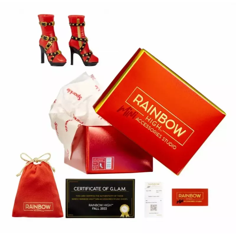 Display pack Mga Accessories Rainbow High Shoes, 27 tk — erinevad nukukingade aksessuaarid