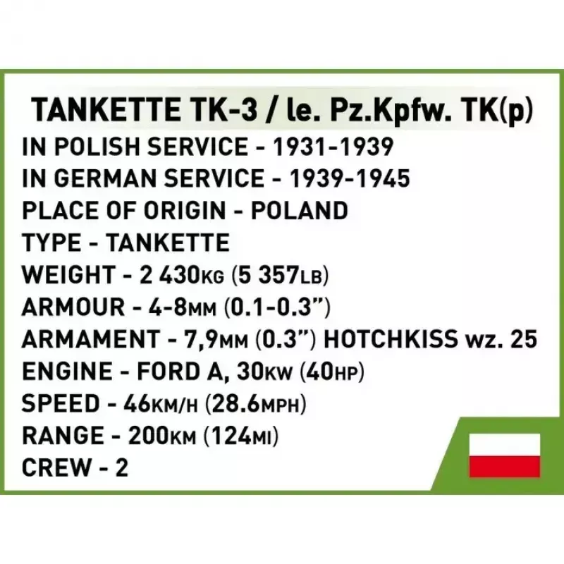 Cobi Blocks Tankette TK-3 ehituskomplekt — 323 tükki