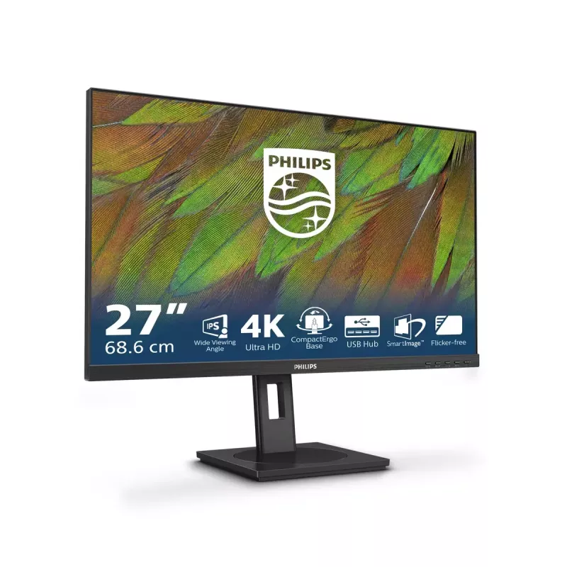 Philips 3000 seeria 27B1N3800/00 arvutimonitor 68,6 cm (27 tolli) 3840 x 2160 pikslit 4K Ultra HD LCD must
