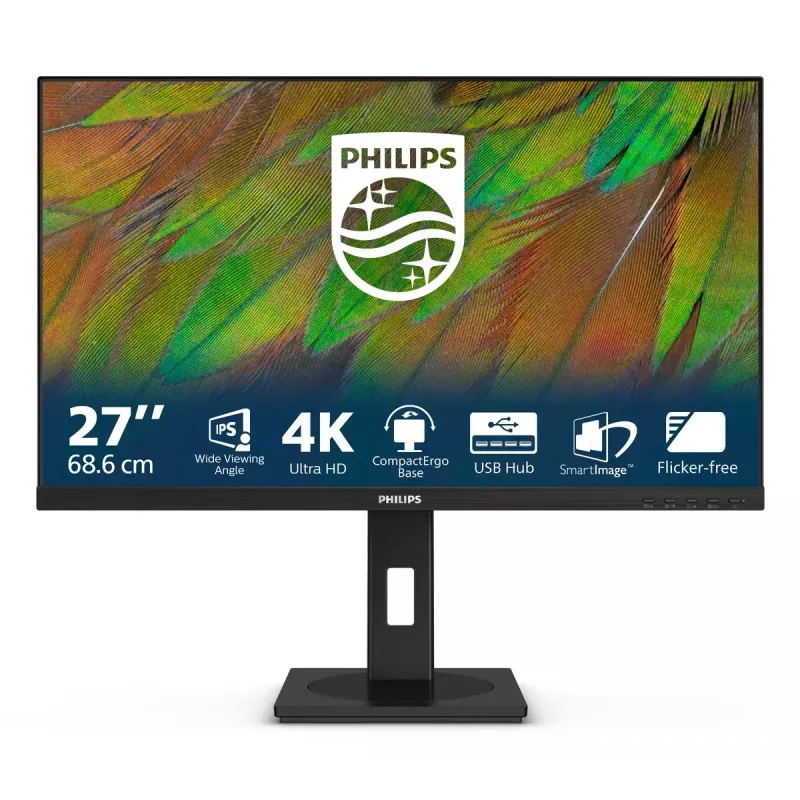 Philips 3000 seeria 27B1N3800/00 arvutimonitor 68,6 cm (27 tolli) 3840 x 2160 pikslit 4K Ultra HD LCD must