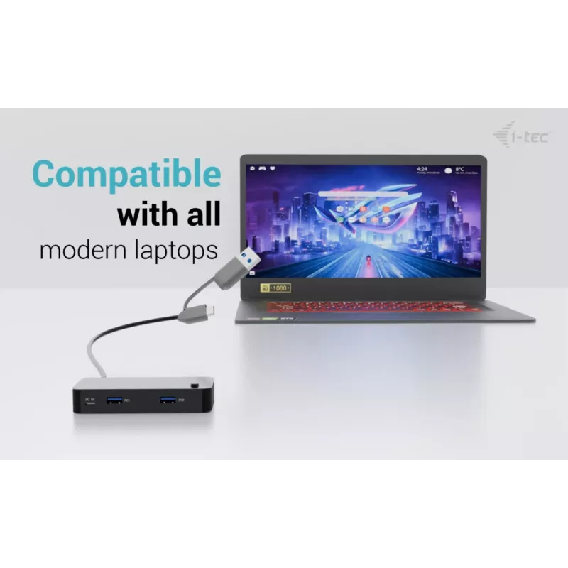 i-tec Universaalne KVM HUB 2x USB-C 2x USB-A 3.0 5000 Mbit/s must