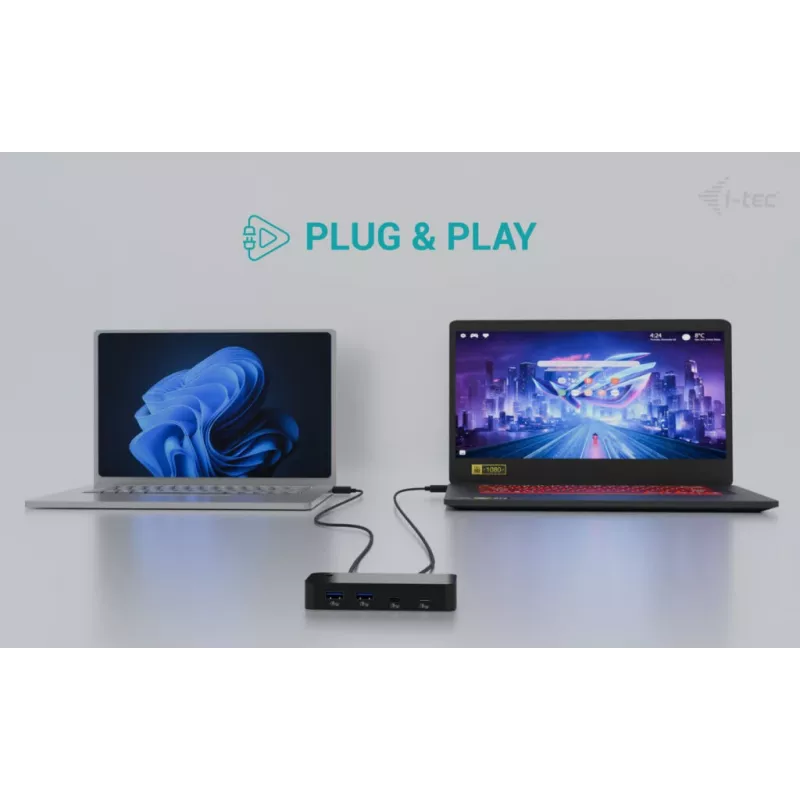 i-tec Universaalne KVM HUB 2x USB-C 2x USB-A 3.0 5000 Mbit/s must