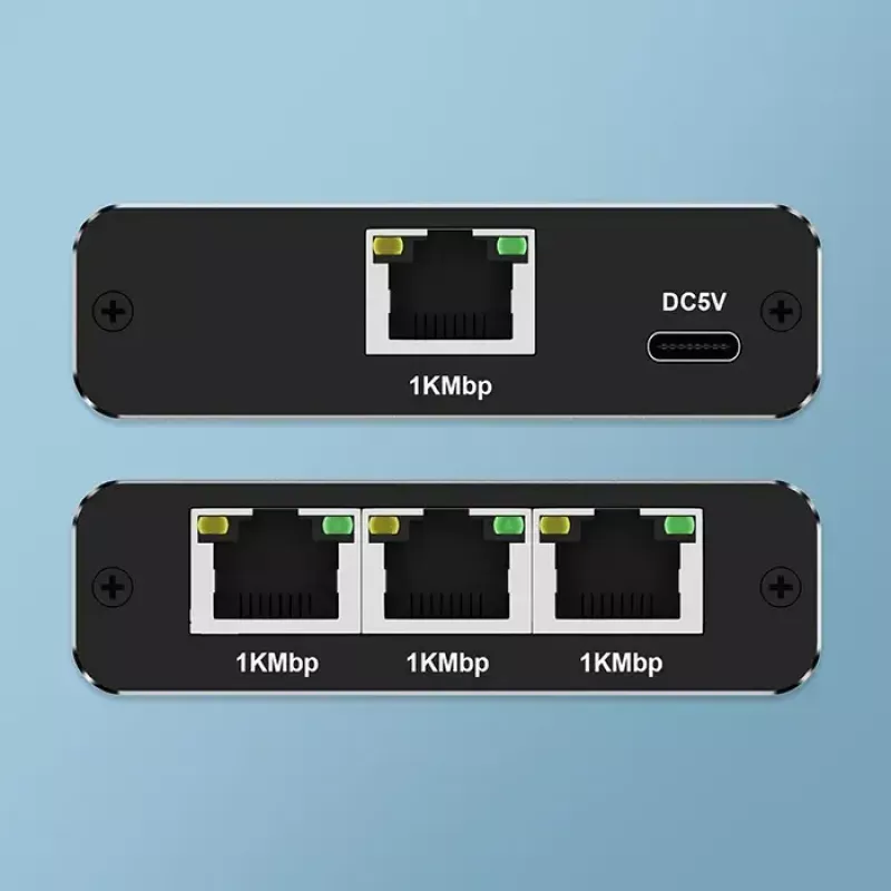 Etherneti jaotur QOLTEC 52294 1x3 RJ45 USB-C toitega