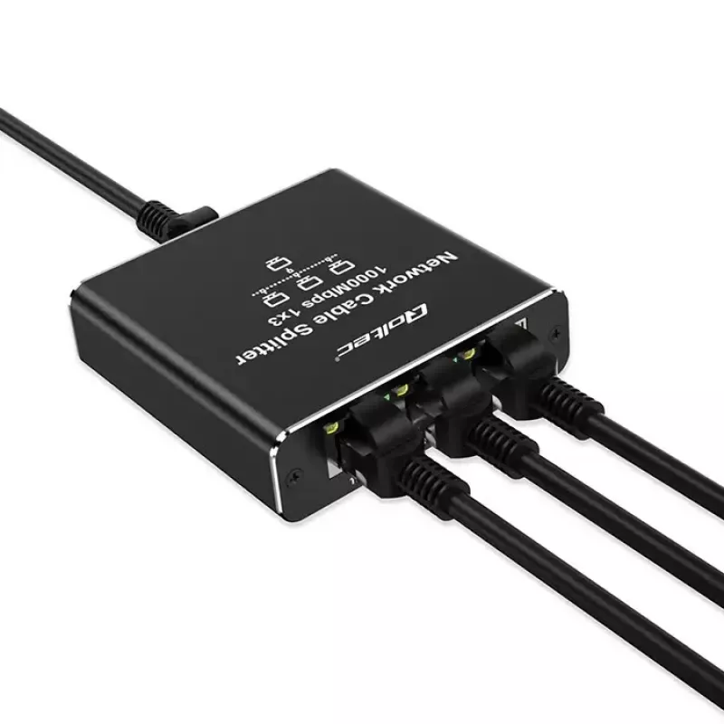 Etherneti jaotur QOLTEC 52294 1x3 RJ45 USB-C toitega