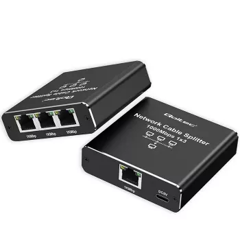 Etherneti jaotur QOLTEC 52294 1x3 RJ45 USB-C toitega