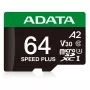 MicroSDXC-kaart ADATA Speed Plus 64 GB UHS Class 3 mudel UD64GUI3V30A2SP-RA1
