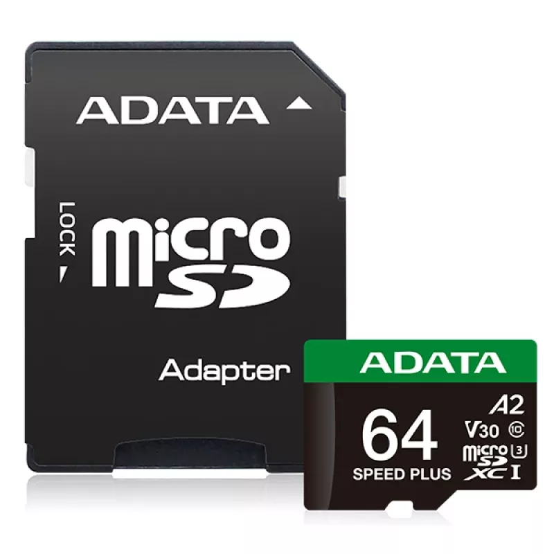 MicroSDXC-kaart ADATA Speed Plus 64 GB UHS Class 3 mudel UD64GUI3V30A2SP-RA1