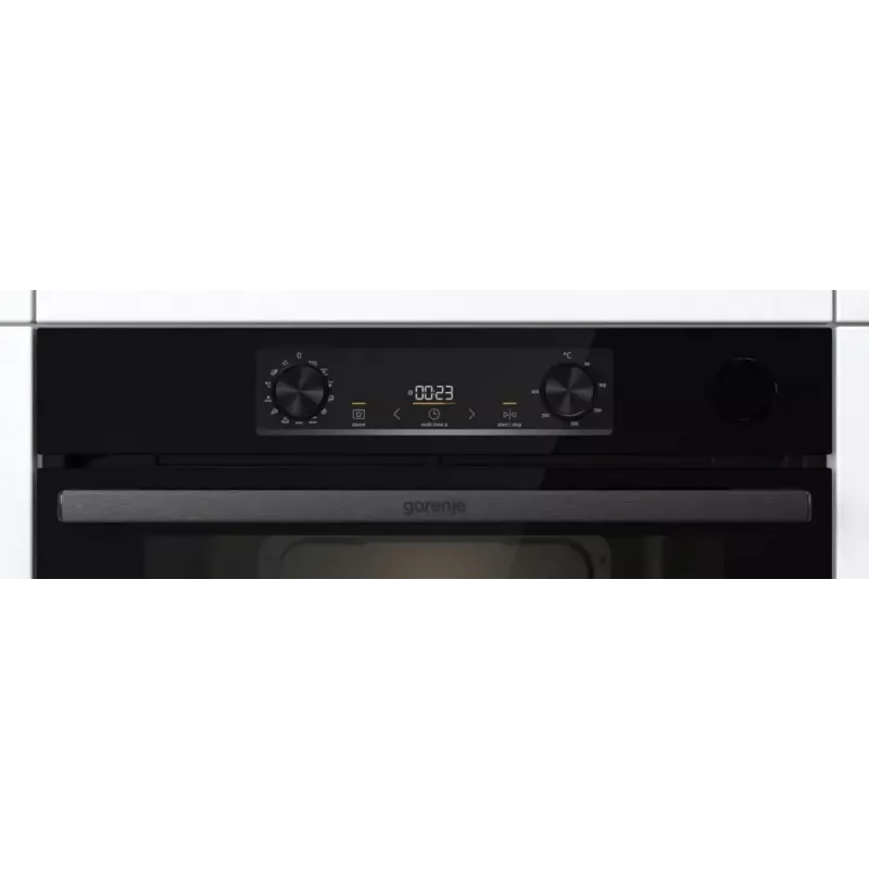 Sisseehitatud elektriahi Gorenje BSA6737E15BG — 77 L, must, digitaalne taimer, konvektsioon, grill, pitsafunktsioon