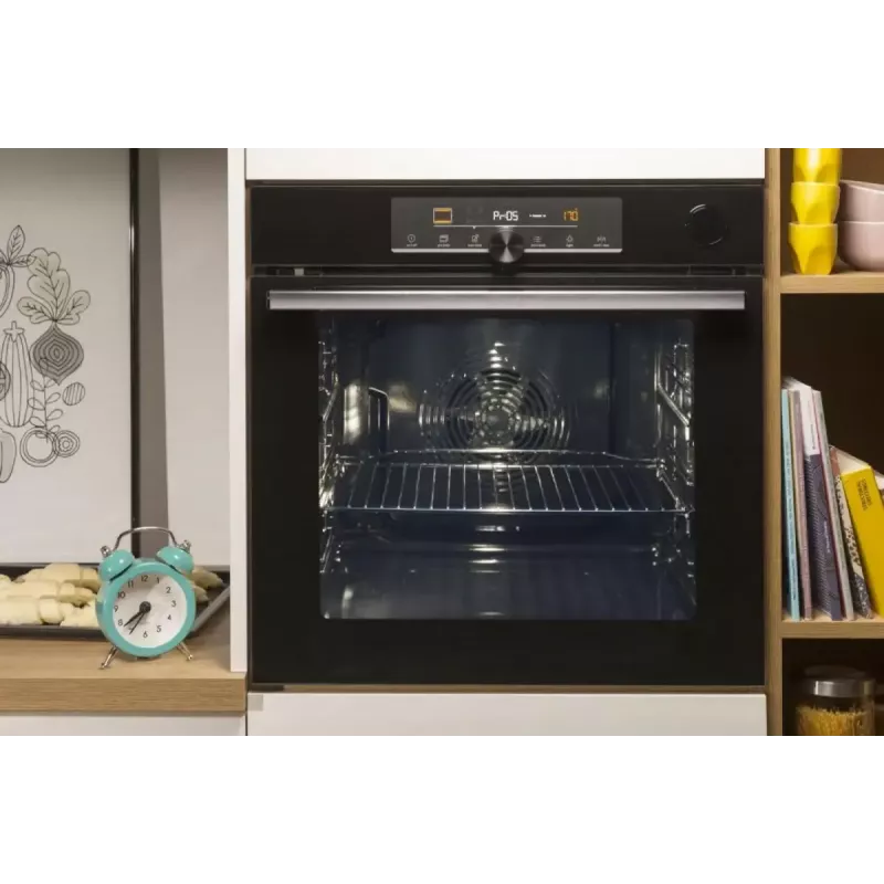 Sisseehitatud elektriahi Gorenje BSA6737E15BG — 77 L, must, digitaalne taimer, konvektsioon, grill, pitsafunktsioon