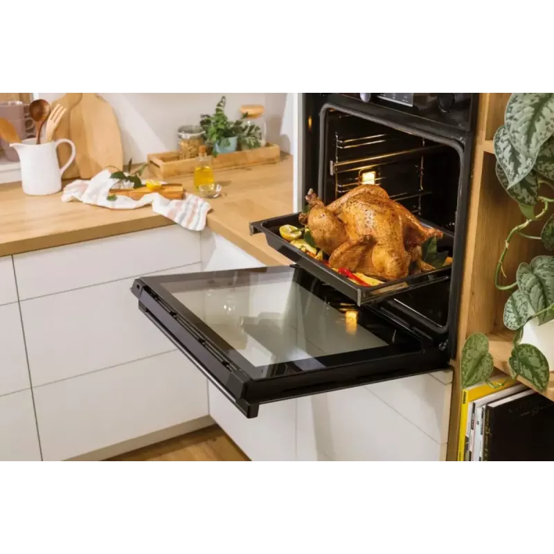 Sisseehitatud elektriahi Gorenje BSA6737E15BG — 77 L, must, digitaalne taimer, konvektsioon, grill, pitsafunktsioon