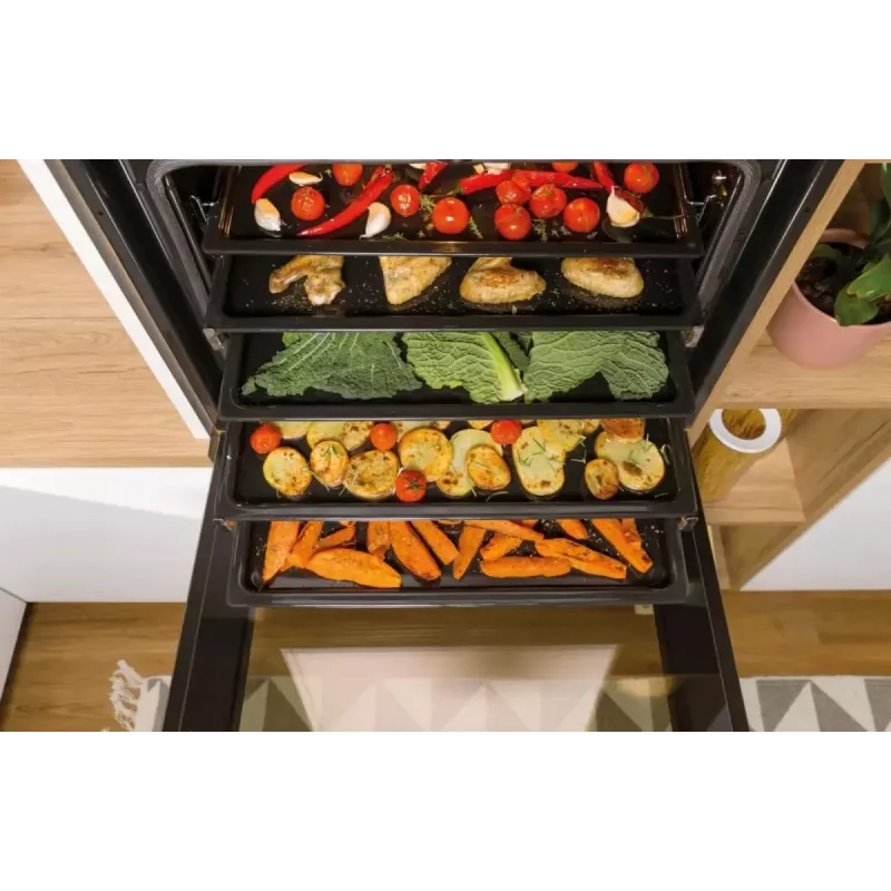 Sisseehitatud elektriahi Gorenje BSA6737E15BG — 77 L, must, digitaalne taimer, konvektsioon, grill, pitsafunktsioon