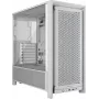 PC-korpus CORSAIR FRAME 4000D RS Midi Tower valge — ATX, karastatud klaas, 3x120mm esiventilaatorit, toetab 360/240/140mm radiaatoreid