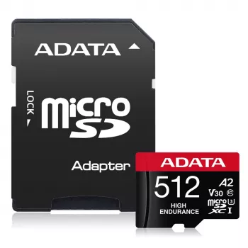MicroSDXC-mälukaart ADATA 512 GB UHS‑I U3 V30 Class 10 A2, 100/85 MB/s, veekindel