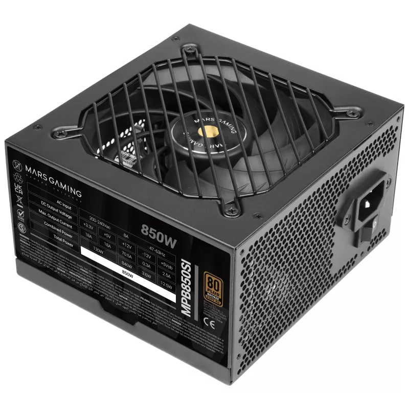 Mars Gaming MPB850SI toiteplokk 850 W 24-kontaktiline ATX ATX Must