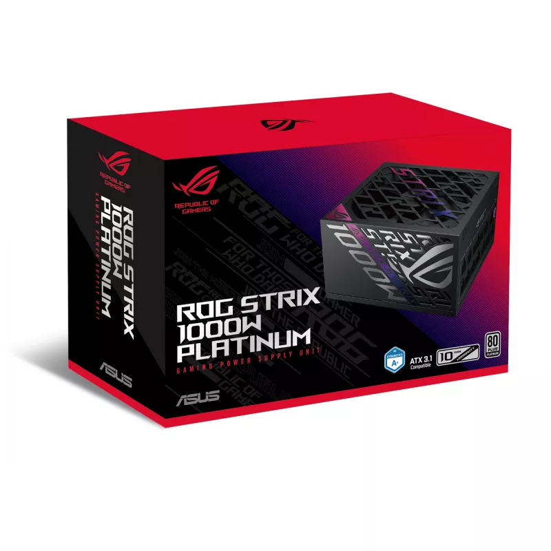 ASUS ROG STRIX-1000P-GAMING toiteplokk 1000 W 20+4 pin ATX ATX Must, Hõbedane