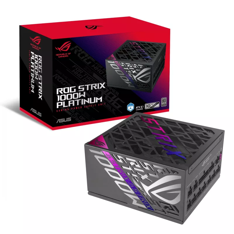 ASUS ROG STRIX-1000P-GAMING toiteplokk 1000 W 20+4 pin ATX ATX Must, Hõbedane