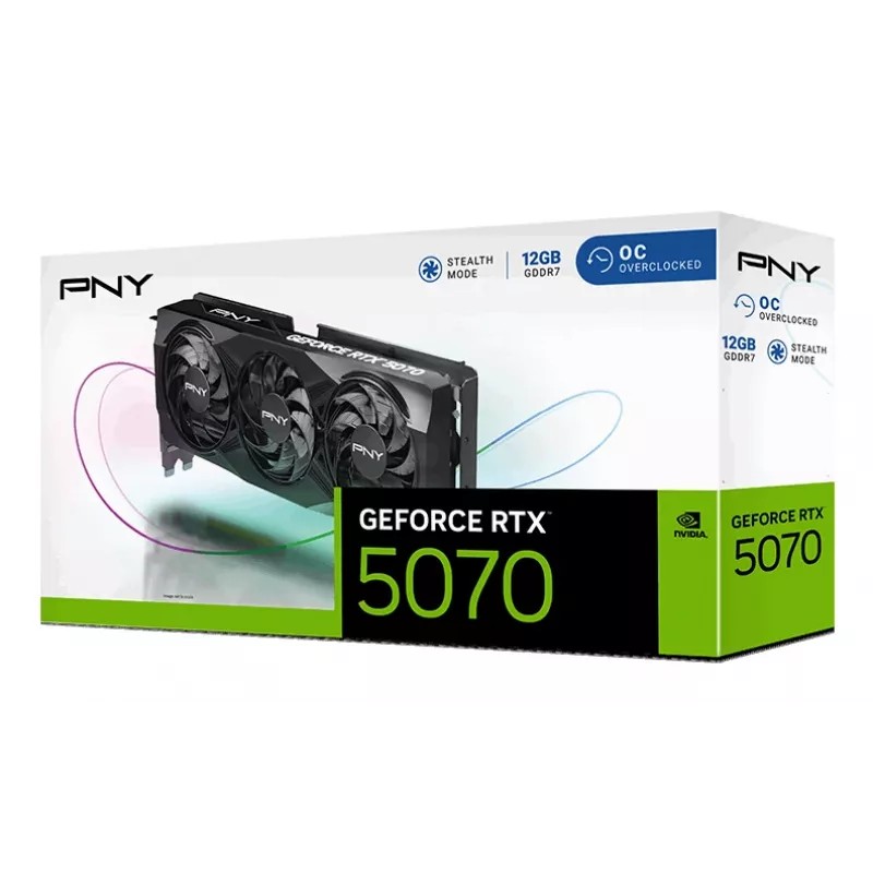PNY GeForce RTX 5070 12GB Overclocked Triple Fan - 12GB GDDR7 - VCG507012TFXPB1