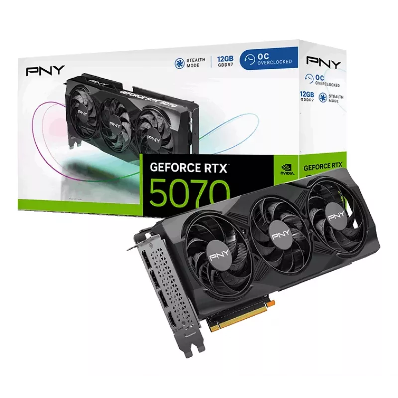 PNY GeForce RTX 5070 12GB Overclocked Triple Fan - 12GB GDDR7 - VCG507012TFXPB1