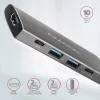 Axagon HMC-5G21 USB 10Gbps jaotur, 2x USB-A, 2x USB-C, HDMI 4k/30Hz, PD 60W, USB-C kaabel