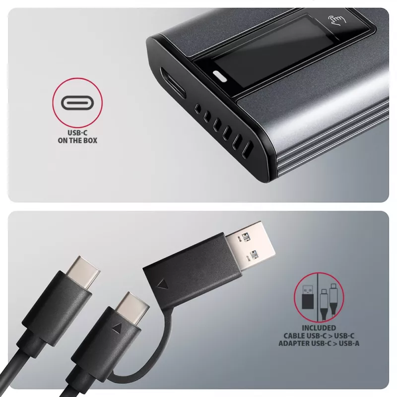 Axagon EEM2-SD2 USB-C 10Gbps - M.2 NVMe & SATA SSD EKRAANiga karp