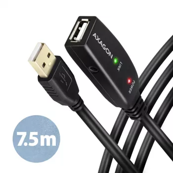Axagon ADR-207 USB pikenduskaabel 7,5 m USB 2.0 Must