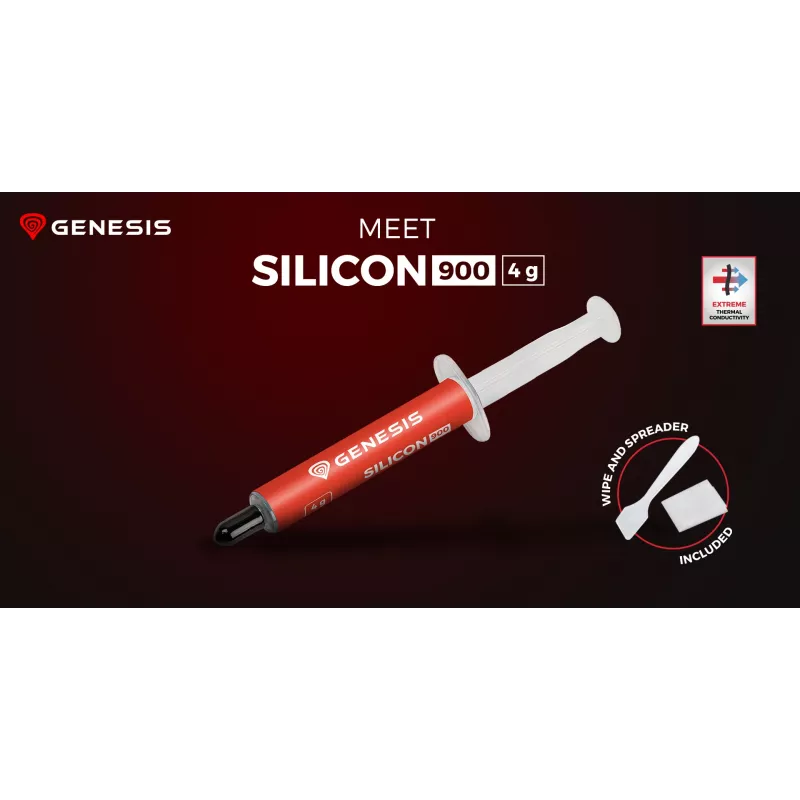 GENESIS Silicon 900, Termopasta, Hall, 250 °C, -50 °C, 12,8 W/m·K, 2,8 g/cm³