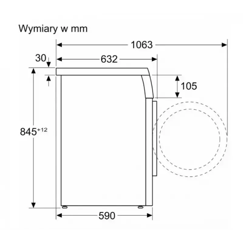 Pesumasin Bosch WUU28T10PL, eestlaetav, 8–9 kg mahutavus, 1400 p/min, energiaklass A