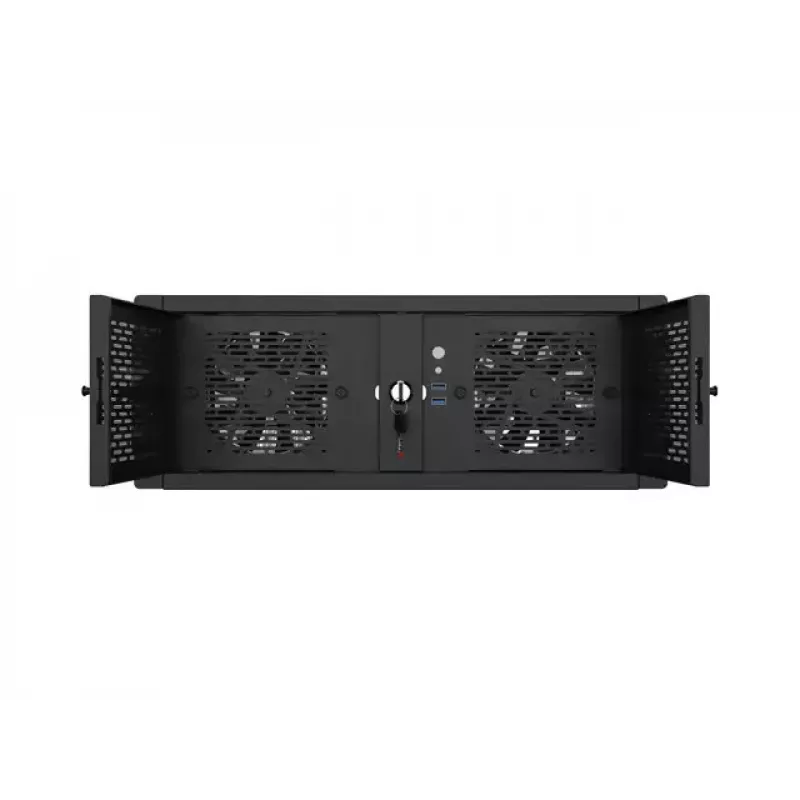 Rack-korpus Lanberg SC01-5204-12B 4U Must 5 ventilaatorit