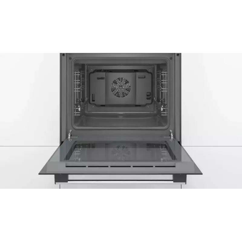 Sisseehitatud elektriahi Bosch Serie 2 HBF114ES0 — 66 L, roostevaba teras, puute- ja pöördnuppjuhtimine, 7 programmi, grill, konvektsioon, 50–275 °C