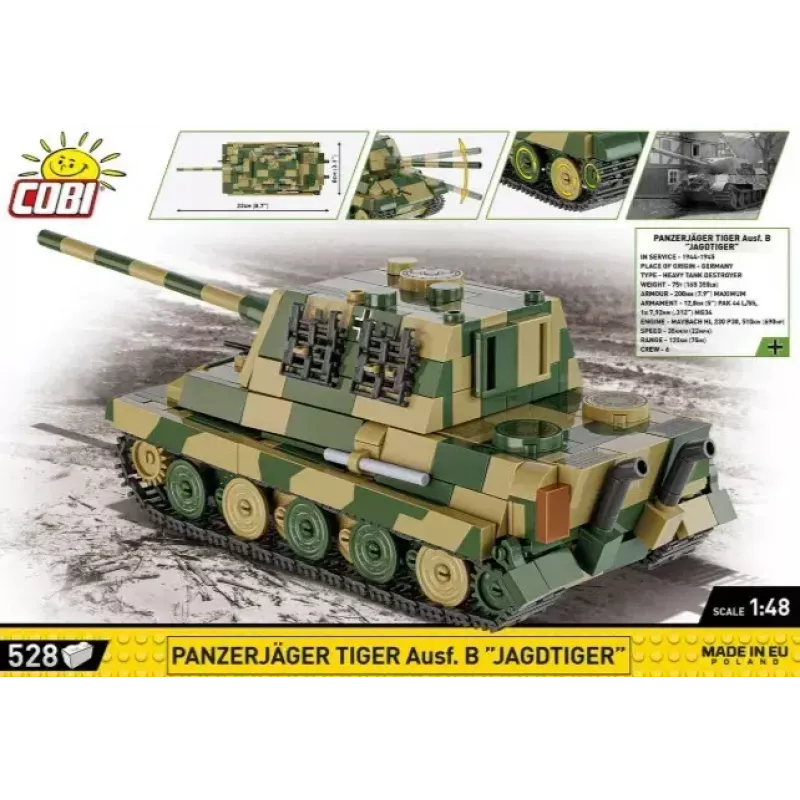 Mudelikomplekt Cobi Panzerjäger Tiger Ausf. B Jagdtiger mõõtkavas 1:35