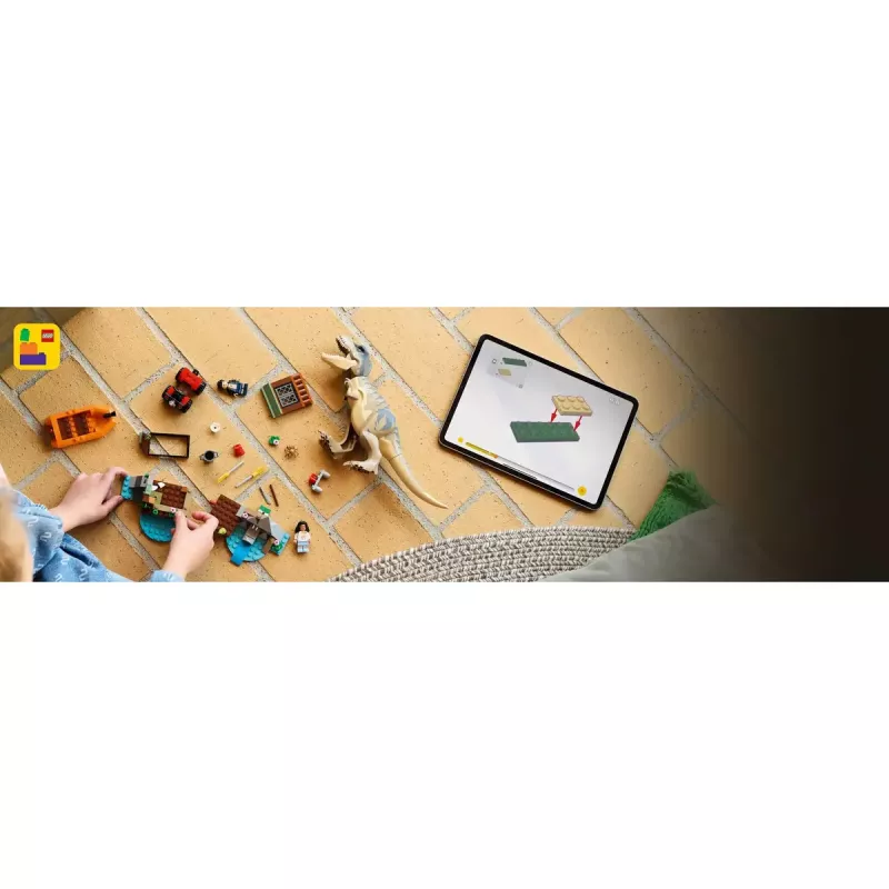 LEGO dinosauruse ehituskomplekt T. rex River Escape 76975 — 199 tk, 2 minifiguuri, vanus 5+
