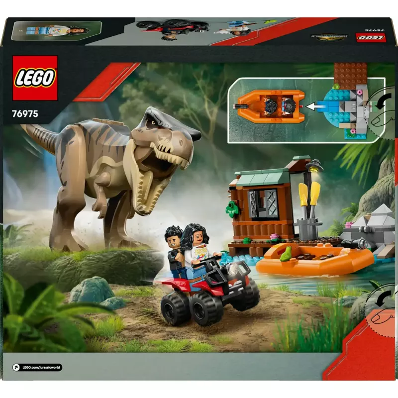 LEGO dinosauruse ehituskomplekt T. rex River Escape 76975 — 199 tk, 2 minifiguuri, vanus 5+