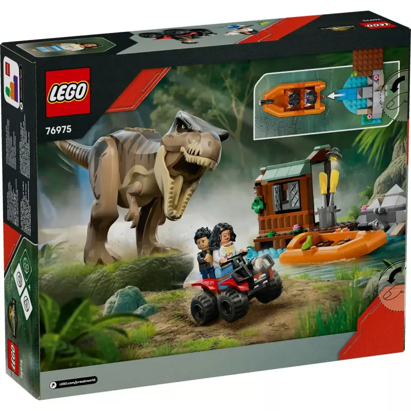 LEGO dinosauruse ehituskomplekt T. rex River Escape 76975 — 199 tk, 2 minifiguuri, vanus 5+