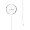 Juhtmeta siseruumide mobiililaadija SAVIO LA-11, Qi 1.2, 15 W, valge, 55×55×5 mm