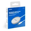 Juhtmeta siseruumide mobiililaadija SAVIO LA-11, Qi 1.2, 15 W, valge, 55×55×5 mm