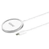 Juhtmeta siseruumide mobiililaadija SAVIO LA-11, Qi 1.2, 15 W, valge, 55×55×5 mm