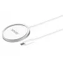 Juhtmeta siseruumide mobiililaadija SAVIO LA-11, Qi 1.2, 15 W, valge, 55×55×5 mm