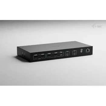 ITEC i-tec USB-C KVM Dock PRO kolme hosti jaoks, topeltvideo, 2x toiteedastus (max 92 W), USB 3.2, 10 Gbit/s, Gigabit Ethernet