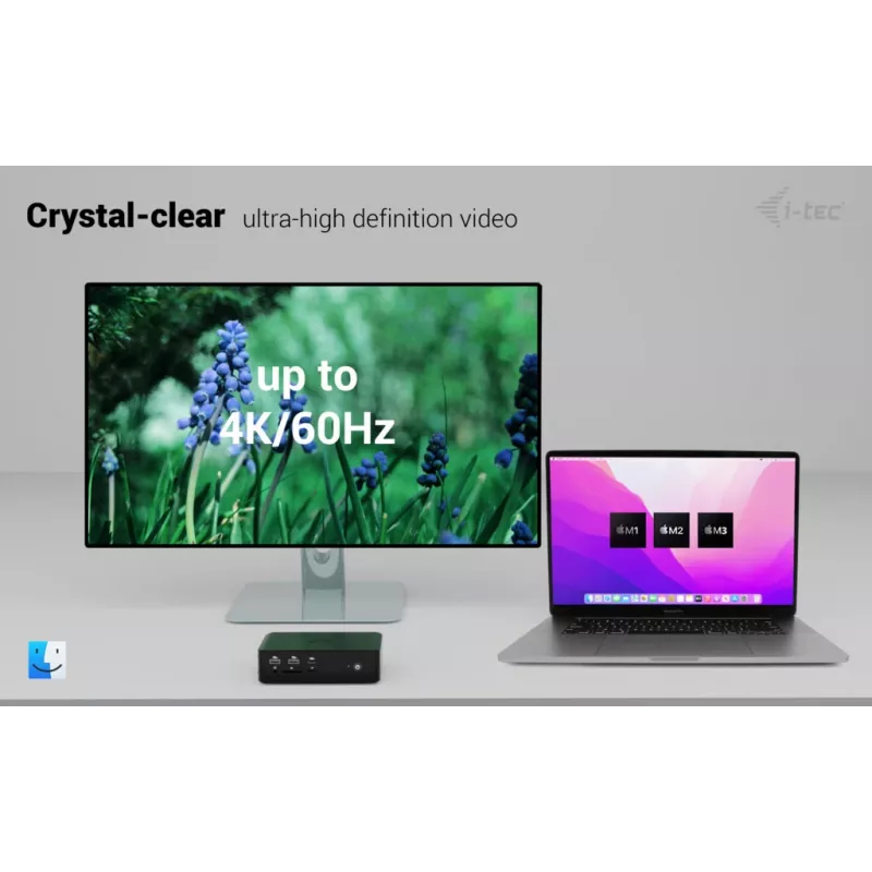 i-tec Thunderbolt5 Quattro Display dokkimisjaam, 5x USB, 2.5 GLAN + toiteedastus 140 W