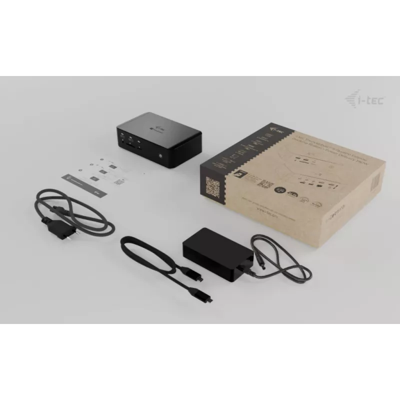 i-tec Thunderbolt5 Quattro Display dokkimisjaam, 5x USB, 2.5 GLAN + toiteedastus 140 W