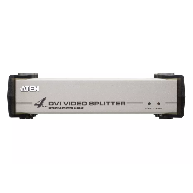 ATEN 4-pordiline DVI-heli/video jaotur, DVI, 4x DVI-I, 1920 x 1200 pikslit, must, hõbedane, metall, Full HD