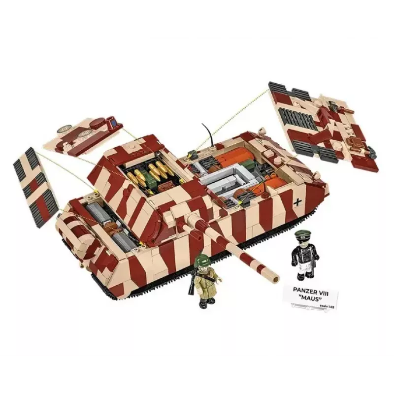 Cobi Building Blocks Panzer VIII Maus mudelikomplekt 1:35 skaalal COBI-3138, üksikasjalik sõjaväesõiduki koopia
