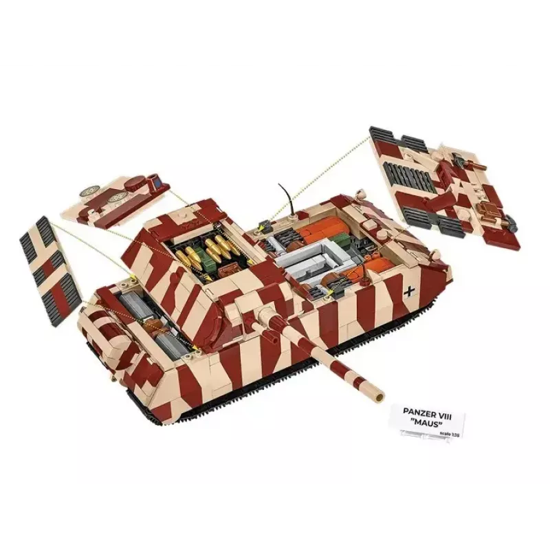 Cobi Building Blocks Panzer VIII Maus mudelikomplekt 1:35 skaalal COBI-3138, üksikasjalik sõjaväesõiduki koopia