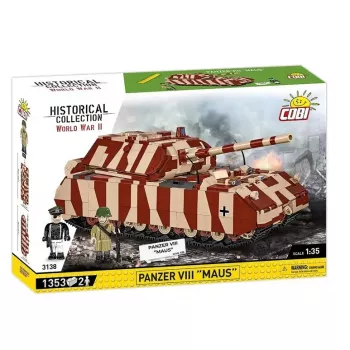 Cobi Building Blocks Panzer VIII Maus mudelikomplekt 1:35 skaalal COBI-3138, üksikasjalik sõjaväesõiduki koopia