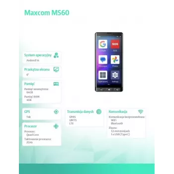 Nutitelefon MAXCOM MS601 4G 6.0 tolli 32 GB must