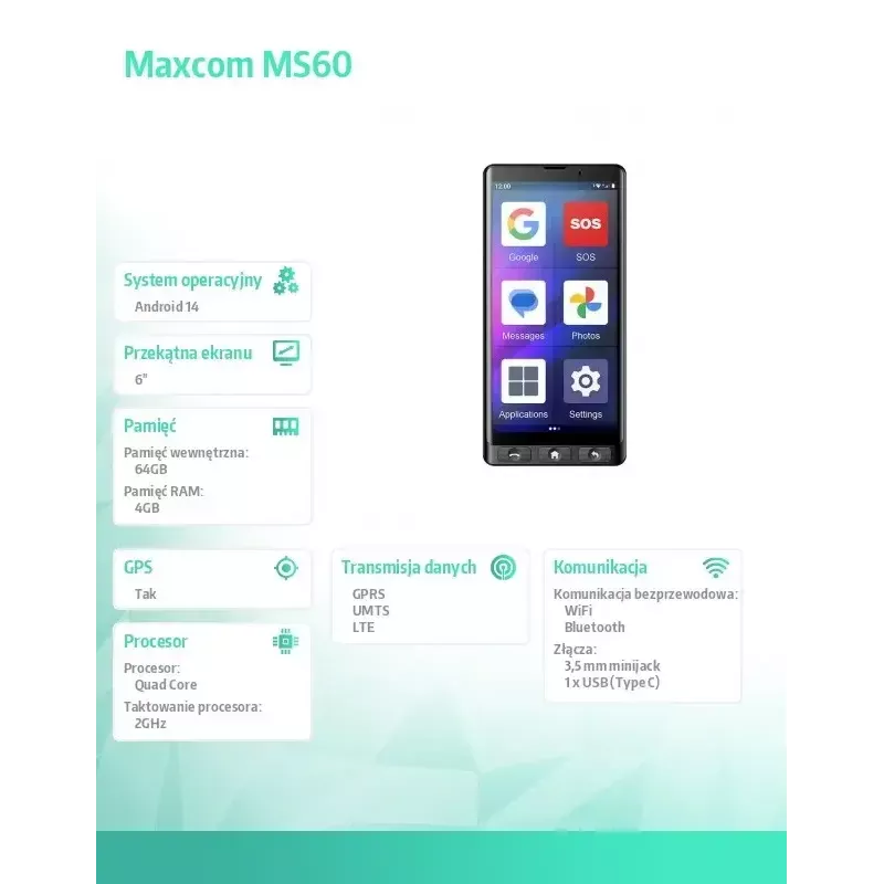 Nutitelefon MAXCOM MS601 4G 6.0 tolli 32 GB must